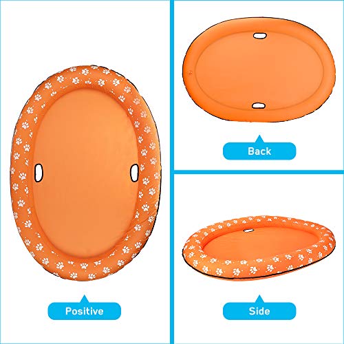 Aceshop Flotador Inflable para Piscina para Perros Flotador Grande para Hamaca para Mascotas Flotador de Verano para Mascotas Flotador Inflable Cachorros Gato, Perro Flotador para Piscina (Naranja)