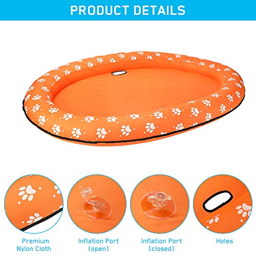 Aceshop Flotador Inflable para Piscina para Perros Flotador Grande para Hamaca para Mascotas Flotador de Verano para Mascotas Flotador Inflable Cachorros Gato, Perro Flotador para Piscina (Naranja)