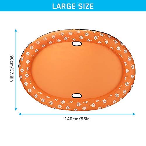 Aceshop Flotador Inflable para Piscina para Perros Flotador Grande para Hamaca para Mascotas Flotador de Verano para Mascotas Flotador Inflable Cachorros Gato, Perro Flotador para Piscina (Naranja)