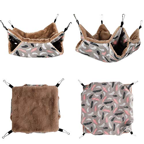 Aceshop Hamaca Pequeña para Mascotas Hamaca para Planeador de azúcar de Tres Capas, Jaula para hámster Accesorios Ropa de Cama para Chinchilla Hurones Loros Jugando para Dormir