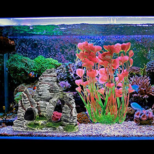 Acuario Decoración Cueva Acuario,QSXX 2 Piezas Cueva De Decoración De Acuario Elegante y Exquisito Decoración De Cueva De Roca De Acuario Para Decoración De Acuarios 2 Estilos