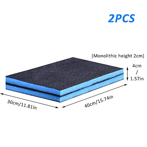 Acuario Filtro de Algodón Bioquímico Filtro de Esponja Espesar Filtro de Esponja Espuma de Acuario Filtro de Esponja Transpirable Almohadilla de Medios Para Tanque de Peces Piscina de Agua (40*30*2cm)