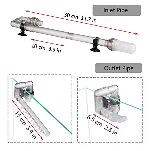 Acuario Tubo Salida Entrada Agua, Accesorios Externos de Filtro de Acuario Aptos para HW-603B / 602B, Diámetro Interior 12 mm, Diámetro Exterior 16 mm (Entrada y Salida)