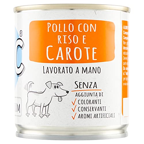 ADOC - Alimento húmedo para Perros Adultos con Ingredientes Naturales de Pollo con arroz y Zanahorias – 16 latas de 285 g.