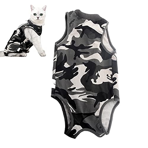 AEITPET Traje de recuperación Profesional para Gatos, Gata Camiseta de recuperación, heridas Abdominales Profesional para heridas, de recuperación quirúrgica Ropa Chaleco de pequeños Gatos (M, 01)