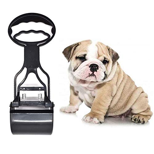 afdg Pet Pooper Scooper, Recogedor de Excrementos, Recogedor de Cacas de Perros con Mango Largo para Excrementos de Perros y Gatos (Negro)