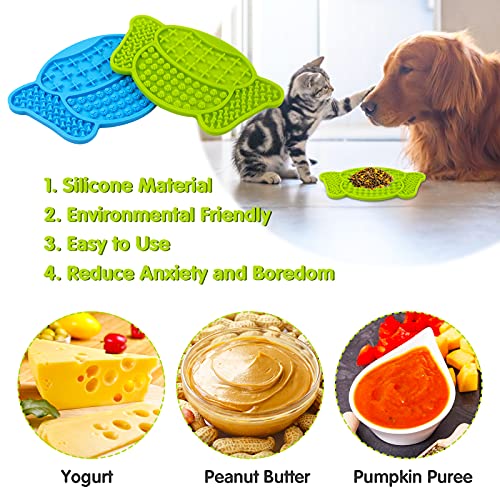 AGAKY 2 Piezas Almohadilla para Lamer Perros, Silicona Almohadilla Lamer Alimentación Lenta, Almohadillas Lamer Mascotas con Ventosa, Pet Lick Mat para Mascotas Baño Aseo y Entrenamiento Perros