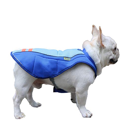 AILITRADE Chaleco de refrigeración para Perro, Transpirable, Abrigo de refrigeración para Exteriores, anticalor, Ropa de Verano Azul para Perros medianos y Grandes