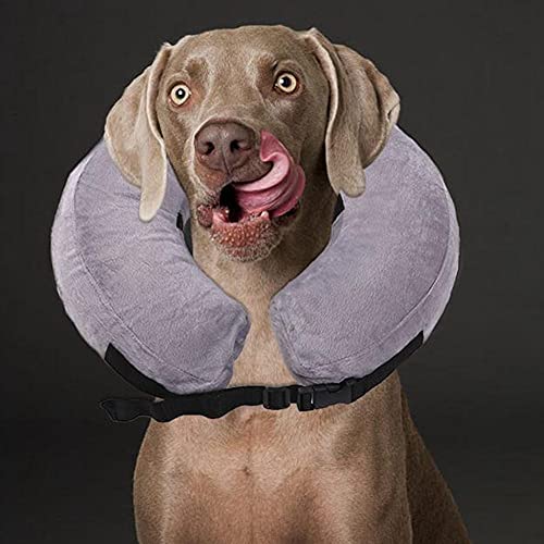 AILITRADE Vendaje de collares de perro básico inflable para perros medianos,cómodo collar de mascota cono de perro para recuperación