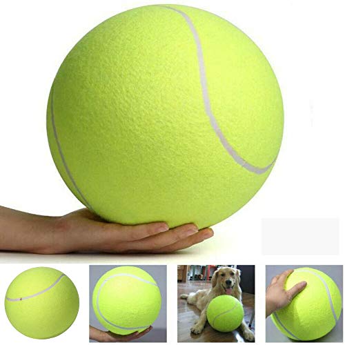 AILOVA Juguete para Perros, 24cm Juguete Interactivo de Tenis Inflable , Tamaño Pelotas de Tenis Robustas para Perros, Deportes Al Aire Libre