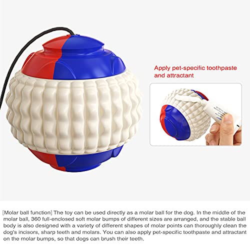 Aipwerer Juguete para masticar de caucho natural, con limpieza dental, bolas de juguete para lanzar a mano, pelota emocional adecuada para perros pequeños, medianos y grandes (morado)