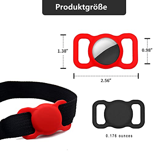 Airtag - Collar para perro, paquete de 4 unidades, funda protectora de silicona para mini GPS rastreador, funda protectora de silicona compatible con Apple Airtag para perros y gatos