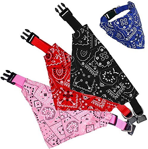 Ajustable Bufanda Mascotas, Taozoey Gatos Perro de Moda Bandana Collar, Triangulares para Mascotas Bandana Collar, Baberos Lavable para Mascotas, Linda Decoración, Random 3pcs Color (M)