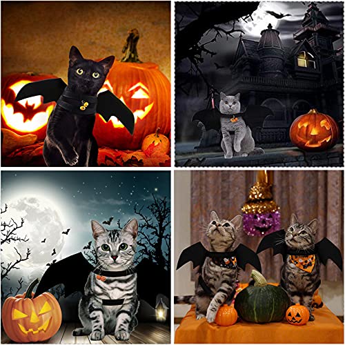 Alas de murciélago para Mascotas, Alas de murciélago para Perros Alas para Mascotas de Halloween con 2 Campana de Calabaza Disfraz de Murciélago para Gatos,para Fiesta de Halloween (2)