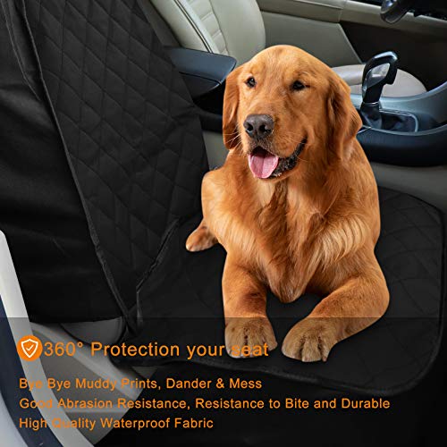 Alfheim Antideslizante Funda de Asiento de Coche para Perro Delantero, Resistente a rayones Protector de Coche para Mascotas con Ancla, Se Adapta a la mayoría de Camiones, Furgonetas y SUV, Negro