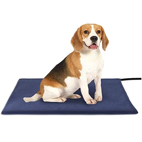 Alfombra calefactora para perros y gatos de 65 x 40 cm, manta calefactora de animales con regulable temperatura, suave cojín calefactor, protección contra sobrecalentamiento, duradera, lavable