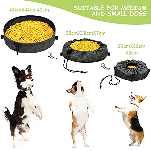 Alfombra Olfativa Perros Desgaste Juguetes Interactivos para Perros Plegable y PortáTil Snuffle Mat Lavable con 2 Ventosas (Amarillo)