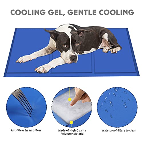 Alfombra Refrescante para Perro Gato, Alfombra de Refrigeración Animales, Auto enfriamiento Manta de Dormir Fresco Perros/Gatos, Manta Perro No Tóxico, Ideal para Perros, Gatos en Verano (50 * 90cm)