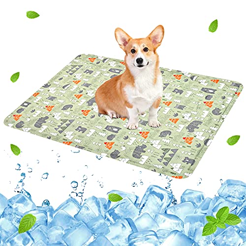 Alfombra Refrescante para Perros,Manta Refrigerante Gato,Alfombrilla de Refrigeración para Animales,Gel No Tóxico,Autoenfriante, Sofás,Perreras,Piso (50x60cm, Verde)