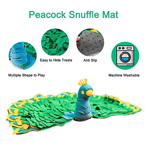 Alfombrilla para snuffle para mascotas, juguete de simulación mental e interactivo para perros, entrenamiento de cachorros, juegos mentales, comedero lento, perro y gato ocupados, 1 alfombrilla de pav