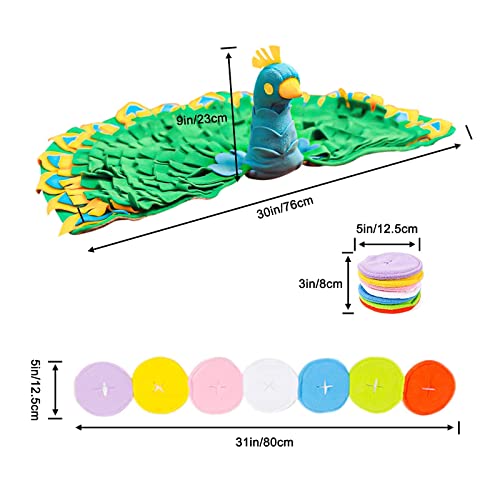 Alfombrilla para snuffle para mascotas, juguete de simulación mental e interactivo para perros, entrenamiento de cachorros, juegos mentales, comedero lento, perro y gato ocupados, 1 alfombrilla de pav