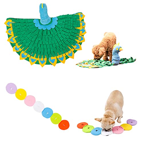 Alfombrilla para snuffle para mascotas, juguete de simulación mental e interactivo para perros, entrenamiento de cachorros, juegos mentales, comedero lento, perro y gato ocupados, 1 alfombrilla de pav