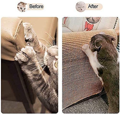 Alfombrilla Rascadora,Alfombra para Rascador Gato sisal Natural Resistente Antideslizante Cuidado De Las Patas del Gato Adecuado para Gatos Pequeños, Medianos y Grandes(40x60 cm)