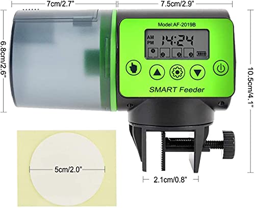 Alimentador Automático para Peces de Acuario con Temporizador Digital Alimentador de Peces Alimentación Tiempo Ajuste para Peces Tanque y Tortugas Tanque (A)