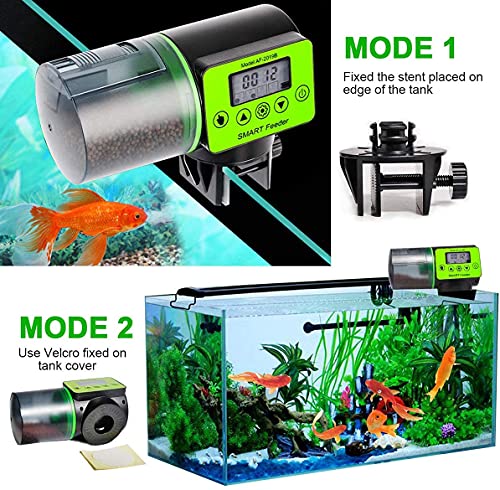 Alimentador Automático para Peces de Acuario con Temporizador Digital Alimentador de Peces Alimentación Tiempo Ajuste para Peces Tanque y Tortugas Tanque (A)