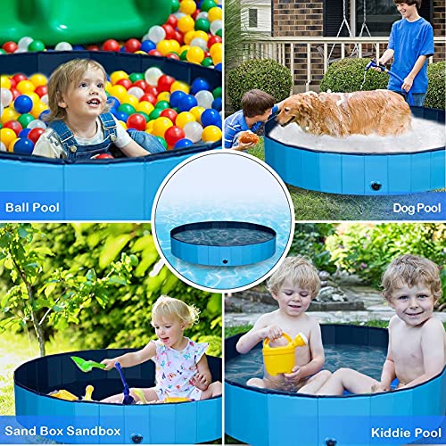 ALLWIN Piscina para Perros Plegable para Perros Grandes Piscina de plástico Duro para niños, bañera portátil para Mascotas Piscina al Aire Libre, para Perros, Gatos, niños (120 × 30 cm)