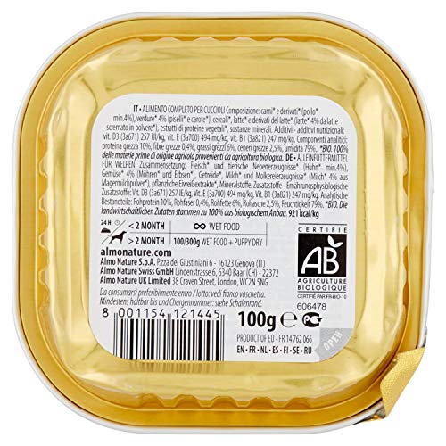 Almo Bio Pate Perro Puppy Pollo/Leche, 100 g