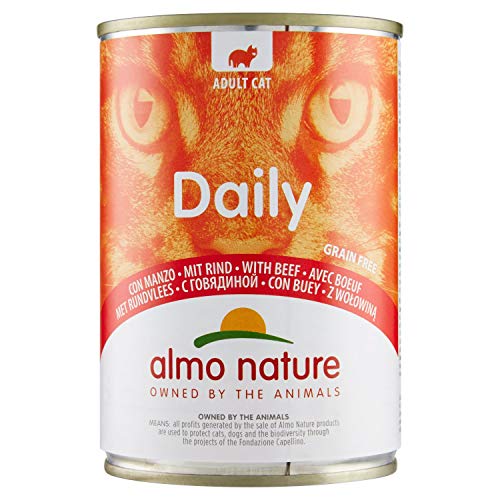 ALMO NATURE Menú Diario para Gatos con Manzo, pack of 24 x 400 g