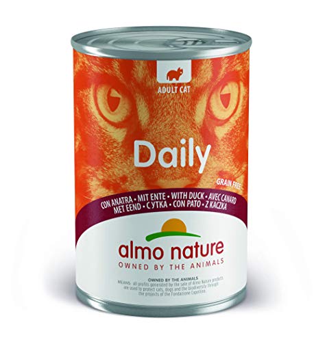 Almo Naturure - Alimentos Diarios para Gatos, 400 g, Grano Libre con Pato, Paquete de 24