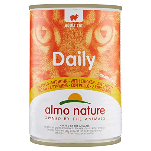 Almo Naturure - Alimentos Diarios para Gatos, 400 g, Grano Libre con Pollo, 24 Unidades