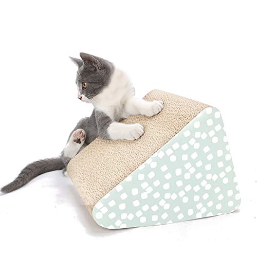 Almohadilla para rascar para gatos, poste rascador para gatos con campana Triángulo reciclable Rascador para gatos Juguete para gatos Juego de salón para rascar con hierba gatera gratis,Solid type