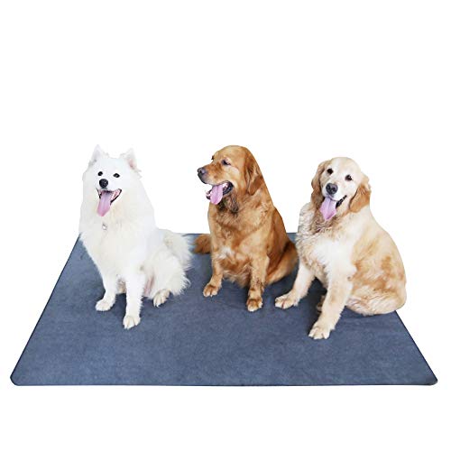 Almohadillas antideslizantes para perros, lavables, de rápida absorción, reutilizables, resistentes al agua para entrenamiento, viajes, parto, inauguración, incontinencia, juego, 65 "x 48"