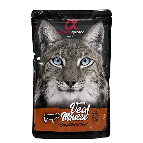 ALPHA SPIRIT Comida Húmeda para Gato Pouch Mousse Ternera 24 Sobres x 85grs