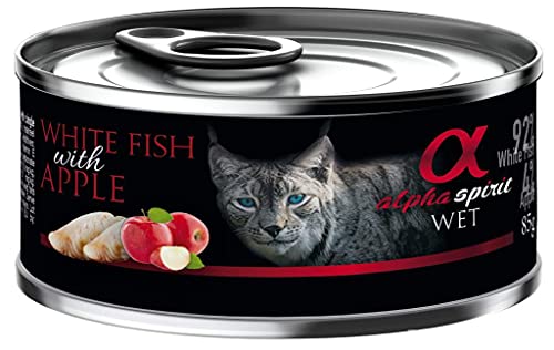 ALPHA Spirit Feline Adult Pescado Manzana Lata 18X85GR, Negro, Mediano