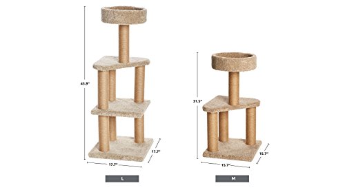 Amazon Basics - Árbol de actividades con poste rascador para gatos, Mediano