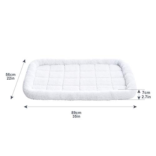 Amazon Basics - Cama acolchada con rebordes para mascotas: 89 x 56 cm