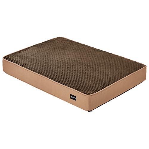 Amazon Basics - Cama para mascotas, espuma, tamaño mediano, color marrón (Brown Flannel)