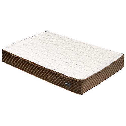 Amazon Basics - Cama para mascotas, espuma, tamaño mediano, color marrón (Brown Plush)