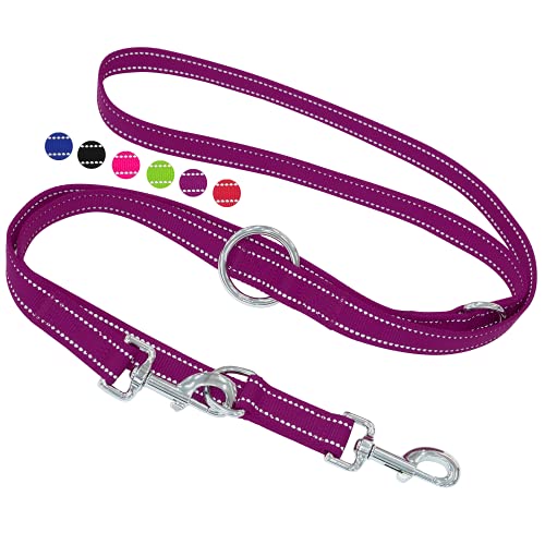 Amazon Brand - Umi - Correa de Perro 2m, Reflectante, Ajustable en 3 Posiciones, Nylon, para Perros pequeños y Grandes, Cachorros y Gatos, en Muchos Colores y Tallas Distintos, Violeta, XS