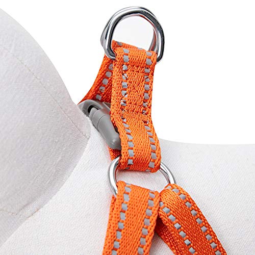 Amazon Brand - Umi Pastel - Arnés Tipo Chaleco para Perros Reflectante L, Contorno del Pecho 74-98 cm, arneses Ajustables para Perros (Naranja Calabaza)