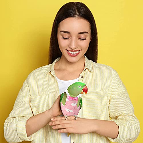 AMONIDA Ropa de pájaro, pañal de pájaro cómodo Lavable, para Mini Loro(S, Pink Rabbit)