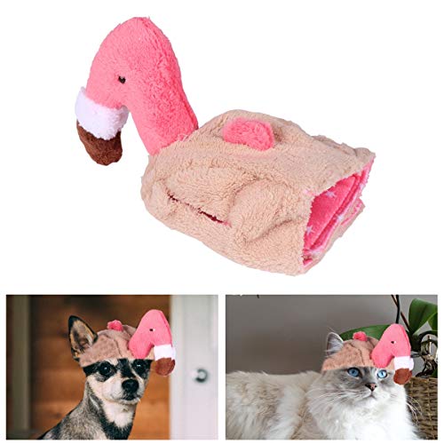 Amosfun Gorro de flamenco para perro, diseño de peluche, con agujeros para las orejas, accesorio de disfraz para fiestas