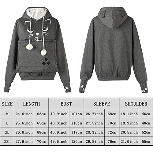 AMOYUN Sudadera con Capucha para Mujer - Animales Bolsillo Capa Pullover Outwear Larga Pullover Hooded Tops Mujeres Moda Otoño Invierno Larga Hoodie