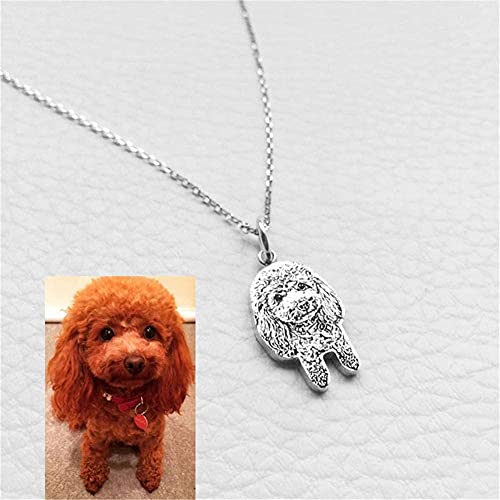 AMOZ Collar de Mascota Personalizado, Acero Inoxidable Gato Perro Imagen Nombre Colgante Grabado Forma de Mascota Colgante Grabado con Foto Personalizar Mascotas Regalo Conmemorativo para el Dueño de