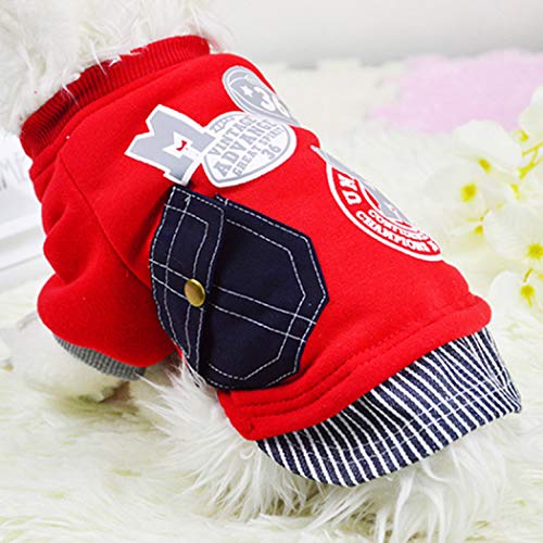 AMURAO Ropa cálida de Invierno para Perros pequeños Ropa de Perrito de béisbol de algodón Chaquetas de Abrigo para Mascotas Trajes de Chihuahua Yorkshire