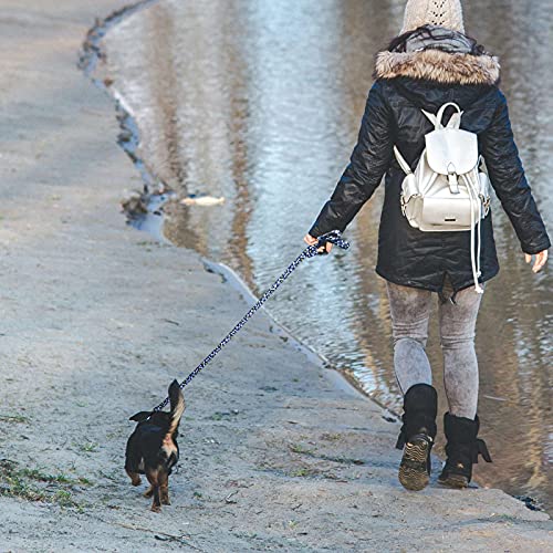 Anbeer Collares Ajustable y Correa 150cm para Perros Grandes, Medianos y Pequeños Entrenamiento Caminar Al Aire Libre (Huesos de Perro-L)